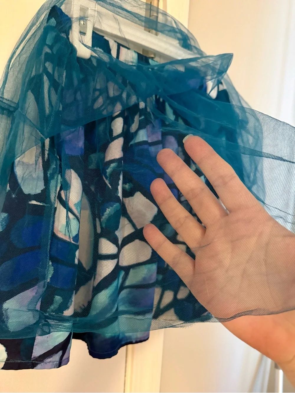 Gymboree Blue Butterfly Wing Mosaic Tulle Skirt Size 5